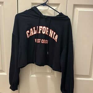 Shein California West Coast Cropped Hoodie